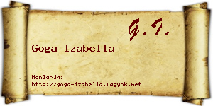Goga Izabella névjegykártya